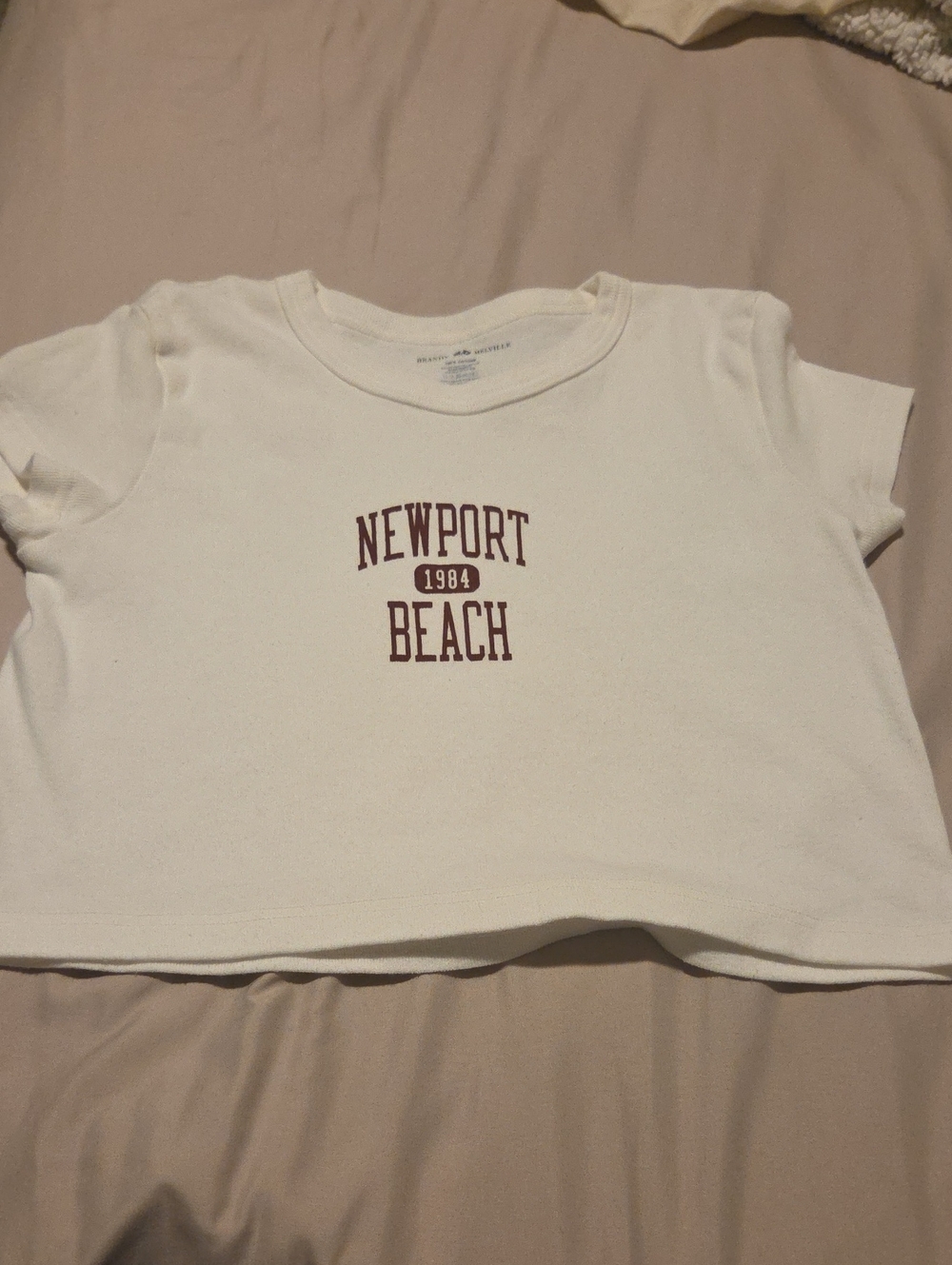 Brandy Melville Cream Newport Beach Graphic Tee